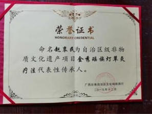 金秀瑶族灯草灸疗法瑶医药非物质文化遗产传承人---赵衷民